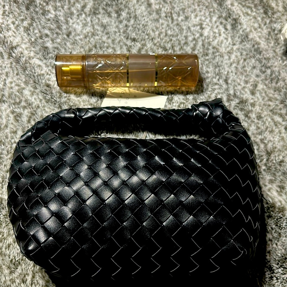 Small target slouchy woven purse